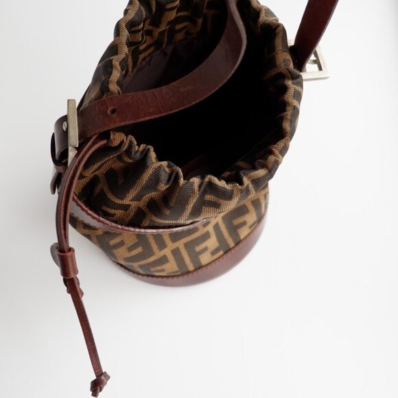 Authentic Preowned Vintage Fendi Brown Zucca Bucket Handbag - Picture 10 of 16